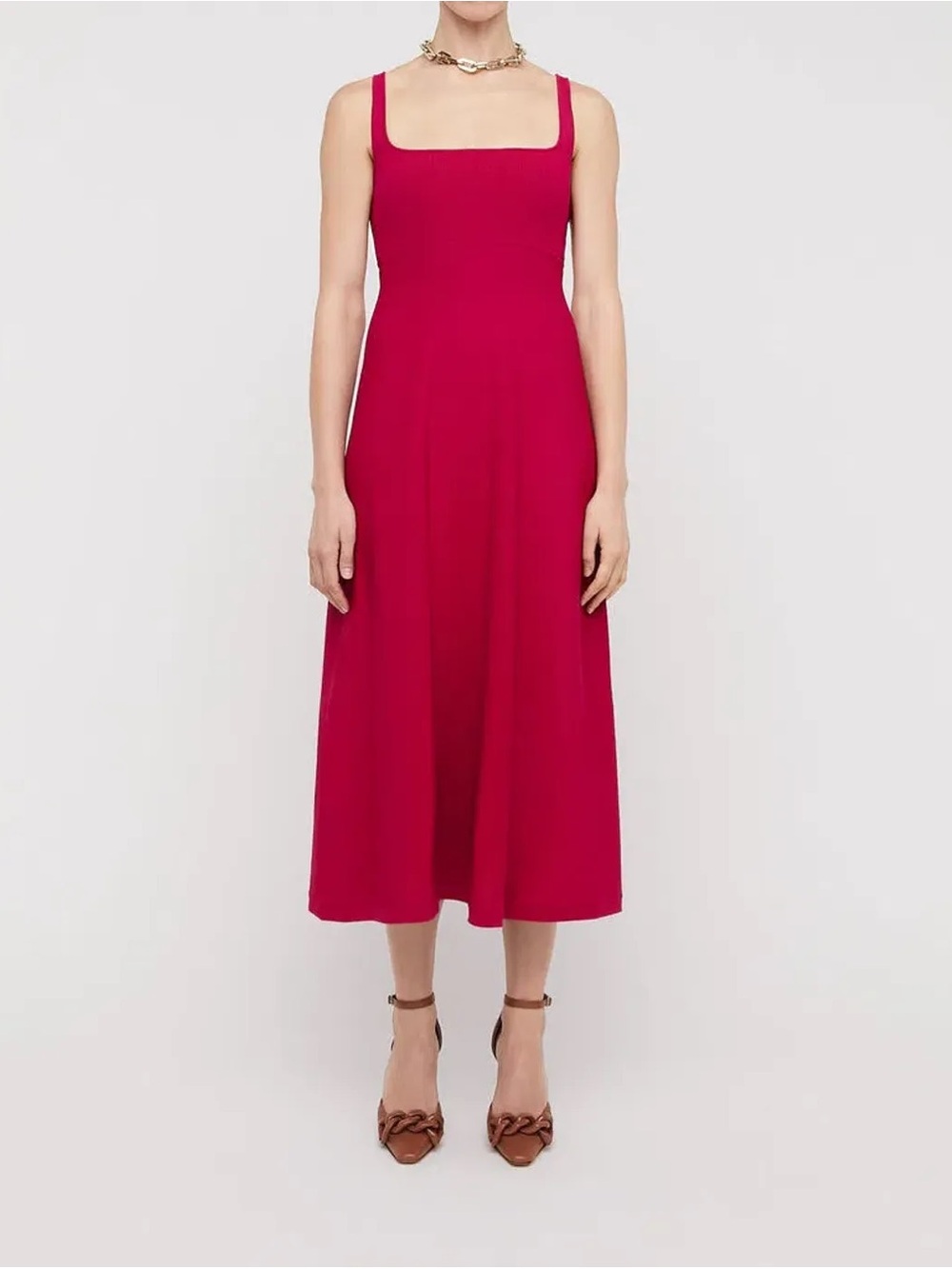 Scanlan Theodore Square Neck Crepe Knit Dress (XS / US Size 2)